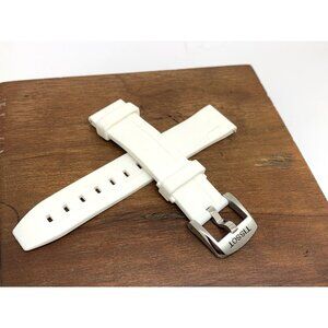 Tissot Seastar Watch Replacement Band White Rubber Strap 18mm Lug Silver Buckle